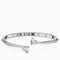 Attract Soul Heart Bangle, White, Rhodium Plated